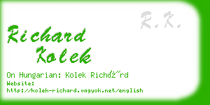 richard kolek business card